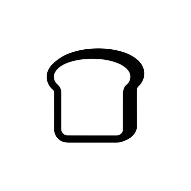 Ekmek dilimi simgesi, beyaz arkaplanda izole edilmiş minimum biçimdeki cesur ana hatlara sahiptir