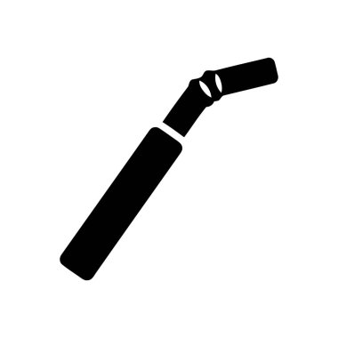 Tek kullanımlık pipet içme ikonu popüler bir içecek aksesuarını tasvir eden izole edilmiş bir siluettir.