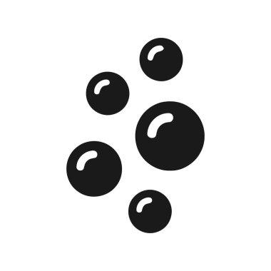 Beş siyah siluet simgesi, el değmemiş beyaz bir zemin üzerinde yüzüyor. Bu temiz illüstrasyon hava su hareketini ya da gazozu temsil ediyor.