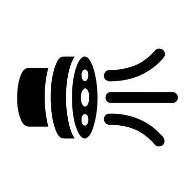 Işıklandırma ve karanlıkta görünürlüğü sembolize eden üç ışık desenli el feneri simgesi