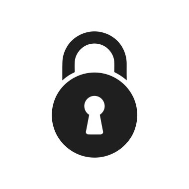 Gizlilik korumasını temsil eden bir anahtar deliği ve dijital sistemler için kısıtlı erişim içeren asma kilit güvenlik sembolü