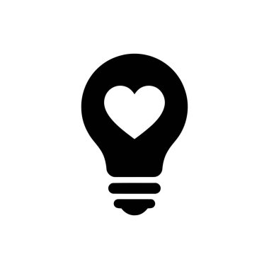 Aşkın ve yaratıcı düşüncenin fikri içinde kalp olan basit bir ampul gibi sergilenir
