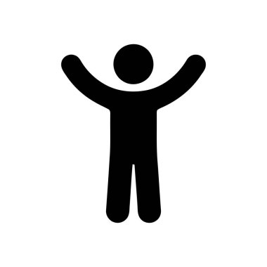 Kişi silueti simgesi. Kollarını kaldırarak mutluluğu ve başarıyı simgeliyor.