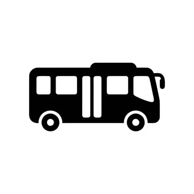 Kentsel şehir için toplu taşıma aracı simgesi Seyahat ve hareketliliği temsil eden basit siluet grafiği