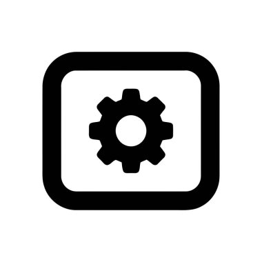 siyah ve beyaz yuvarlak kare kare sadelik minimal teknoloji sembolü mühendislik tasarım konsepti ikonu