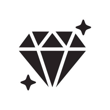 Pırıl pırıl parlayan elmas mücevher ikonu zenginliği ve değerli değeri simgeliyor.