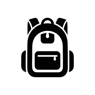 Eğitim seyahati ve açık hava maceraları için uygun sırt çantası ikonu tasarımı