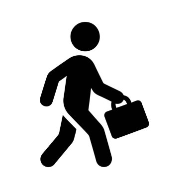 Profesyonel bir çalışanı temsil eden bir evrak çantasıyla yürüyen bir iş adamı.