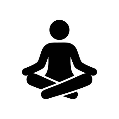 Meditasyon, barışı ve refahı sembolize eden çapraz bacaklı bir kişi tasvir ediyor.