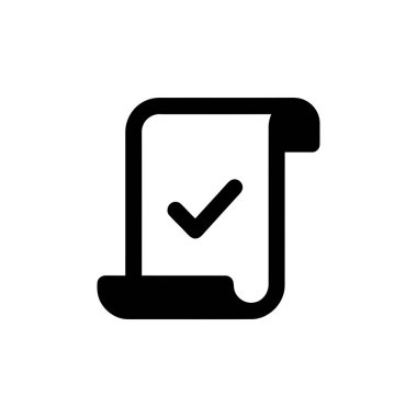 Belge simgesinde onay tamamlama ya da başarılı görev uygulamasını simgeleyen bir onay işareti yer alıyor