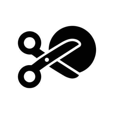 Kağıt çemberi budamak için makas kesme Basit düz grafik tasarım aracı çizimi