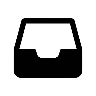 Gelen posta ve iletileri dijital veya ofis ayarlarında temsil eden gelen çekmece çekmecesi simgesi