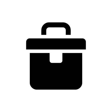 Basit bir düz siyah simge olarak gösterilen evrak çantası profesyonel iş aksesuarı