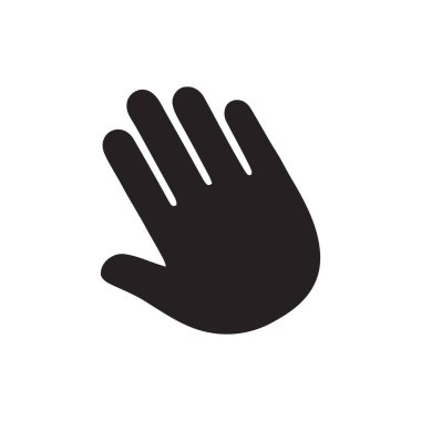 El simgesi siyah silueti açık bir avuç içi ve beyaz arkaplanda basit grafik tasarımı gösteriyor