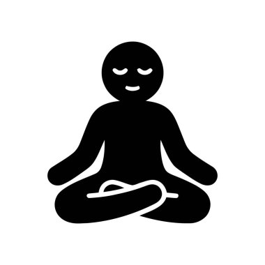 Meditasyon silueti ikonu, Lotus 'ta oturmuş iç huzuru ve refahı uygulayan birini tasvir eder.