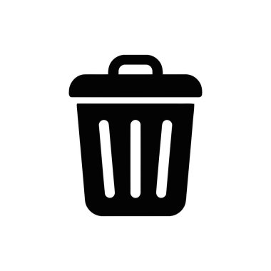 Silme veya atık imha işlemlerini temsil eden dijital arayüzler için çöp kutusu simgesi