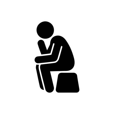 Düşünen kişi ikonu derin düşünce ve sessiz yansıma içinde bir bireyin siluetini tasvir ediyor.