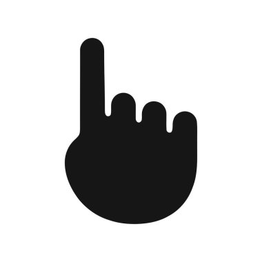 El ile işaret ederek hareket sembolü minimalist tasarım Bu basit illüstrasyon bir yön veya seçim eylemini gösterir