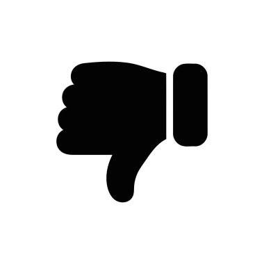 Negatif geri bildirim kınamasını temsil eden el hareketi simgesinden ve temiz beyaz arkaplan üzerinde kullanıcı görüşünden nefret et