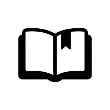 Okumayı ve bilgiyi sembolize eden açık bir kitap ve yer imine sahip kitap simgesi