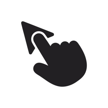 El imleci, etkileşimi sembolize eden yukarı bakan bir okla arayüzde dijital bir tap hareketi yapıyor.