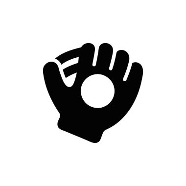 Spor tasarımları ve ilgili aktiviteler için top ikonuna sahip beyzbol eldiveni eğlence ve takım oyunları için ideal sembol