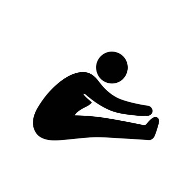 Esneklik ve sağIık için öne eğilen bir kişinin egzersiz silueti