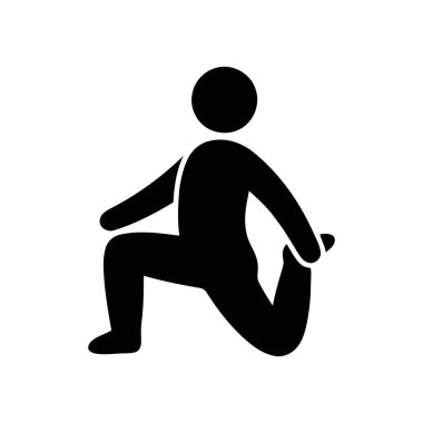 Gerilme egzersizi egzersizi yapan kişi bacak esnetme silueti yapıyor