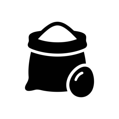 Çeşitli mutfak hazırlıkları için gerekli malzemeleri pişirmek için un ve bir yumurta içeren çuval.