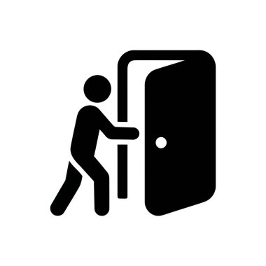 Giriş çıkışı ve yeni fırsatları temsil eden bir siluet simgesi açmak