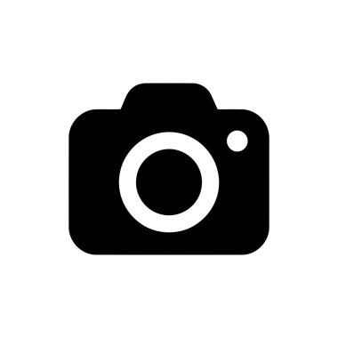 Dijital fotoğrafçılık için kamera sembolü illüstrasyonu ve minimal grafik tasarımı tasvir eden multimedya uygulamaları