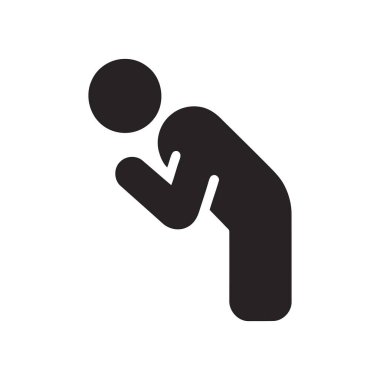 Saygı ve özrü simgeleyen eğik insan simgesi basit bir siluetle.