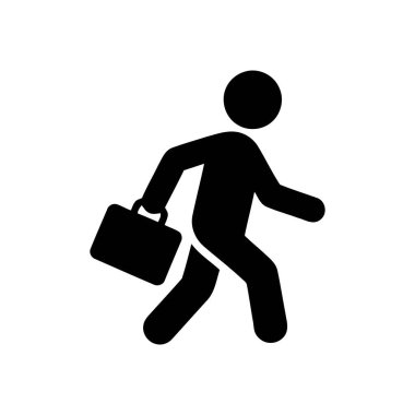 İş adamı işe evrak çantasıyla gidiyor. İş ya da seyahati temsil ediyor.