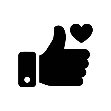 Başparmakları gösteren bir düğme gibi küçük bir kalp ile el hareketi onayı aşk ya da olumlu geri bildirim