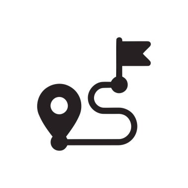 Hedef bayrağa bağlı rota haritası broşu yolculuk ilerlemesini ve hedef başarısını simgeliyor