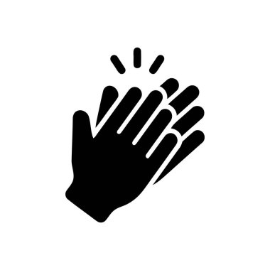 Beyaz bir arkaplanda el çırpmak, başarı için alkışı ve kutlamayı simgeliyor.