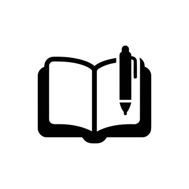 Kitap ve kalem simgesi öğrenme ve bilgi edinme kavramlarını temsil ediyor