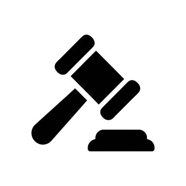 Gavel simgesi mahkeme ayarlarında hukuki otorite ve yargı kararlarını temsil ediyor