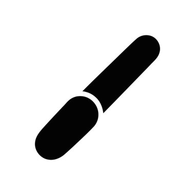 Çivi dosyası basit bir kozmetik tımar aracı silueti temiz beyaz arka planda izole