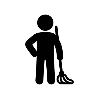 Elinde paspasla bekleyen kişi temizlik görevine hazır.