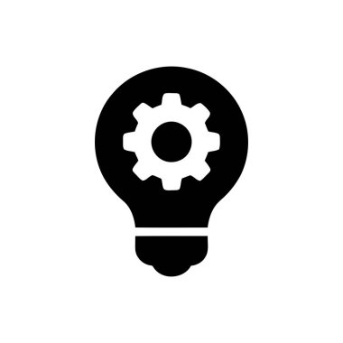 İçinde teçhizat olan fikir ampulü, sorun çözmede yenilik ve yaratıcı düşünceyi temsil ediyor.