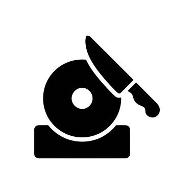 Bıçağı öğütme çarkının üzerinde keskinleştirmek mutfak ve ev içi kullanım için keskin bir bıçak kullanma sürecini gösteriyor.