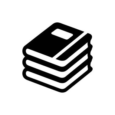 Düzgünce istiflenmiş kitaplar eğitim ve bilgi kavramını temsil eder. Bu basit grafik simgesi öğrenmeyi ve akademik uğraşları simgeler.