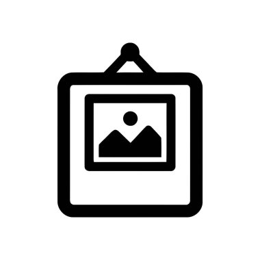 Asılı çerçeve basit bir siyah beyaz grafik tasarım elementi içerir