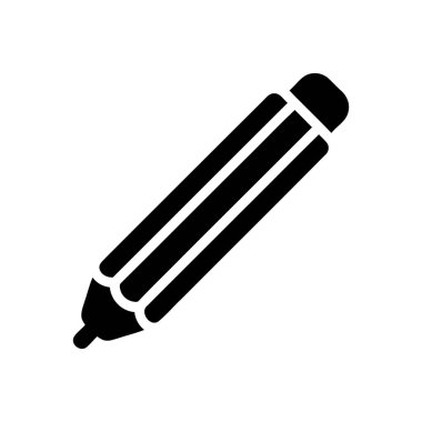 Beyaz arkaplandaki kalem simgesi çizim eğitimini veya yaratıcılığı minimalist tarzda temsil eder