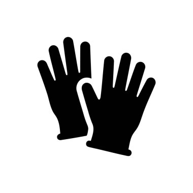 El koruması ve iş güvenliği için basit siyah siluet simgesi