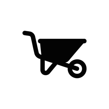 El arabası resmetme basit bir siyah siluet araç genellikle bahçe ve inşaat görevleri için kullanılır