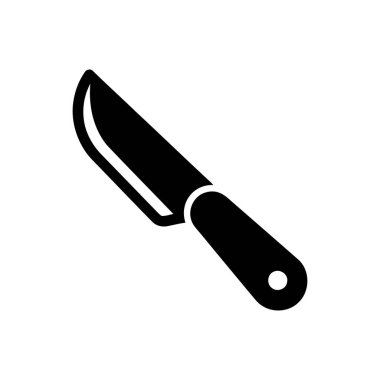 Bıçak simgesi siyah siluet yemek pişirme ve yemek hazırlama için gerekli mutfak gereçlerinin görsel temsili