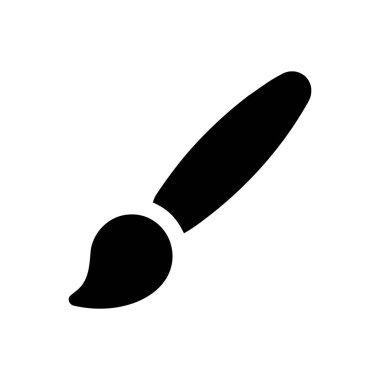 Resim fırçası siyah düz simge sanat yaratıcılığını ve tasarım uygulamalarını sembolize eden çok yönlü bir grafik kaynağı