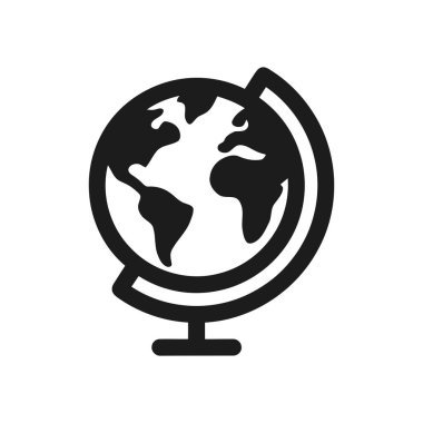 Eğitim ve seyahat temaları için uygun küresel coğrafya ve birbirine bağlılığı gösteren küresel simge